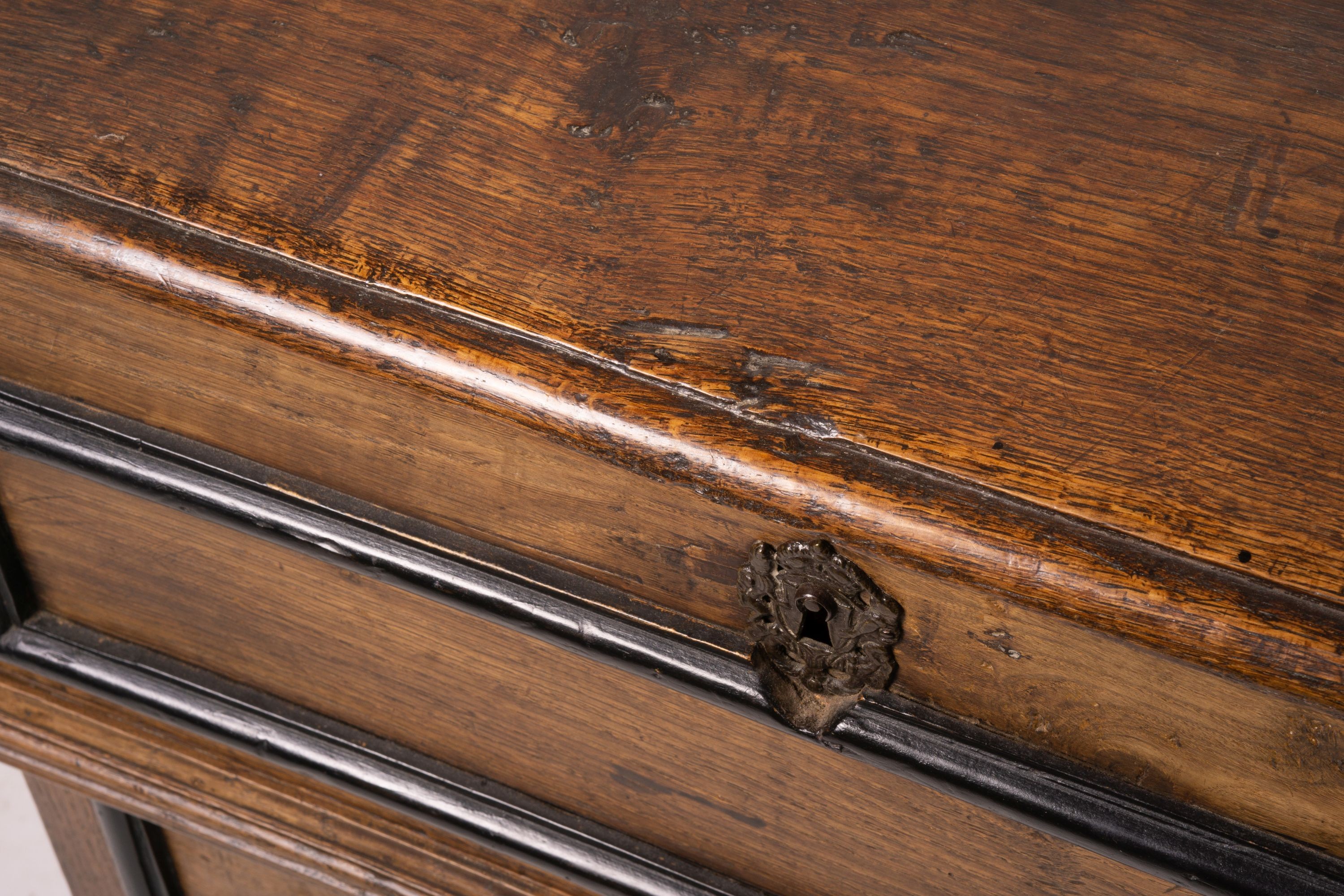 A late 17th century bible box on stand, width 73cm, depth 53cm, height 74cm